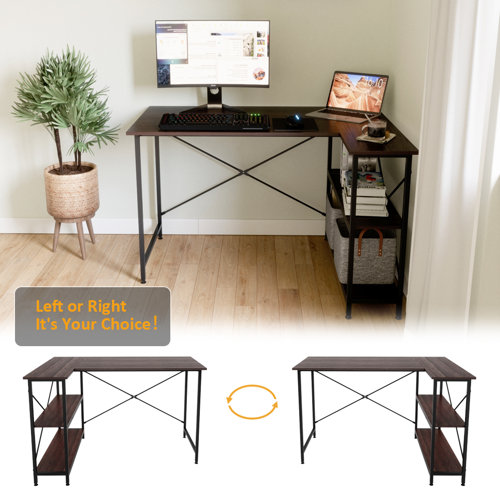 17 Stories Atia LShaped Metal Base Computer Desk & Reviews Wayfair